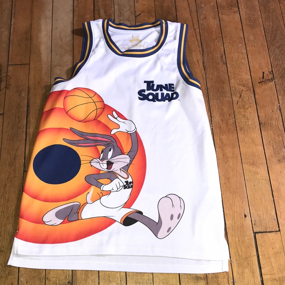 Tune Squad Bugs Bunny Basketball Jersey - White with‎ Orange & Navy
